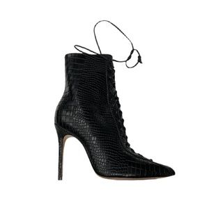 Schutz Anaiya Crackled Leather Bootie